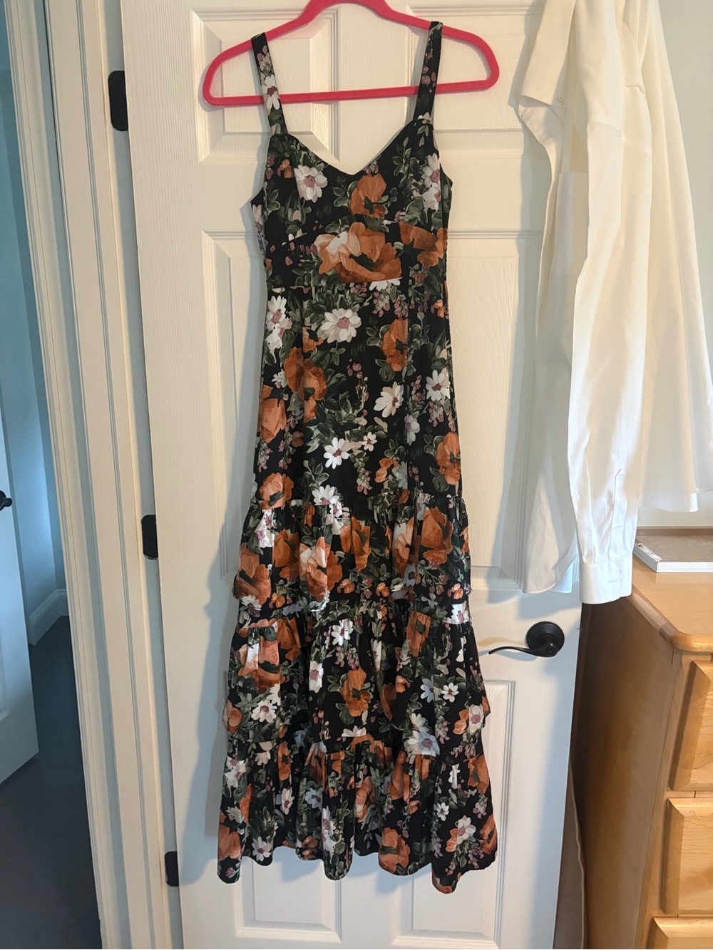 Abercrombie & Fitch Black Floral Tiered Ruffle Maxi Dress - Picture 3 of 7